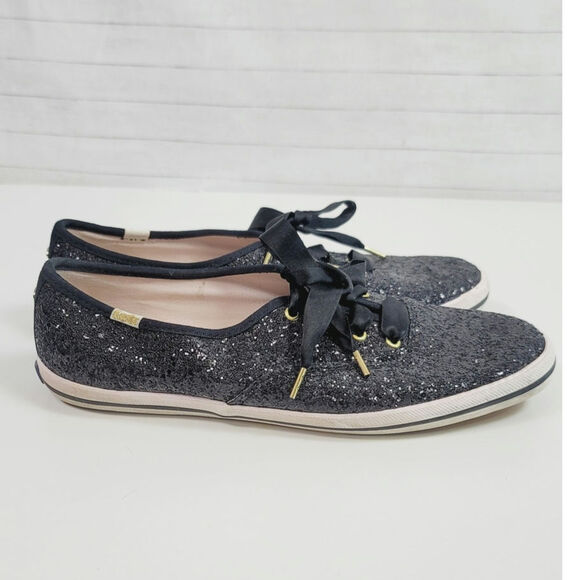 Keds X Kate Spade New York Glitter Sneakers in Black, sz 9 - Picture 6 of 15